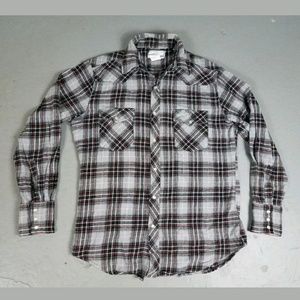mens RANCHER by WRANGLER Shirt Grey black Plaid